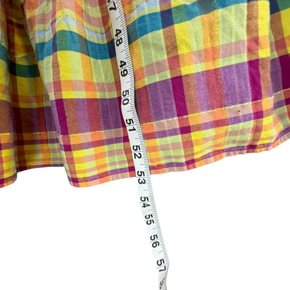 Thereabouts Maxi Dress Girls L Multicolor Plaid Cottagecore Boho Chic Summer